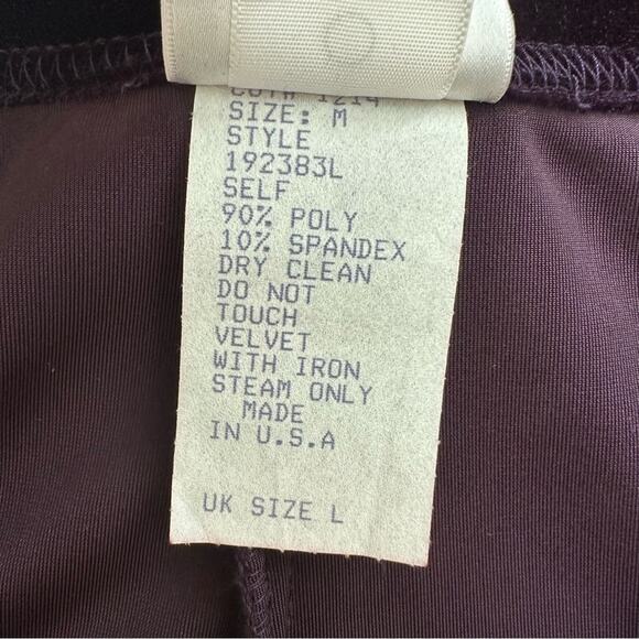 Tadashi Vintage Maxi Skirt Plum Velvet Side Slits Dressy Formal USA Medium NEW - Picture 10 of 12
